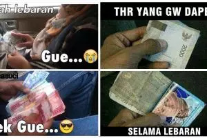 7 Meme 'beda THR gue dan adik' ini bikin senyum-senyum sendiri