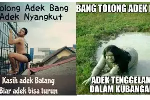 10 Meme 'bang tolongin adek bang' ini geli-geli gimana gitu!