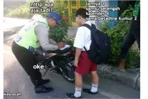 16 Pelesetan percakapan pak polisi ini bikin ketawa ngakak