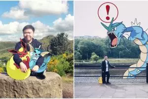 11 Foto editan pria dengan monster Pokemon ini terlihat nyata, keren!