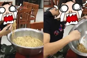 Pemadam kebakaran ini jadi artis dadakan gara-gara sebaskom mi instan