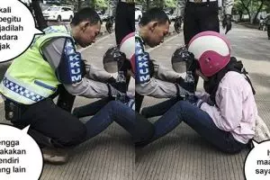 Cerita editan aksi polisi saat menangkap pengendara ini bikin ketawa 
