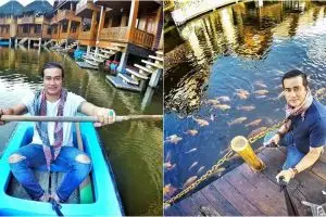 12 Foto keseruan Adjie Pangestu saat berlibur di Jawa Barat