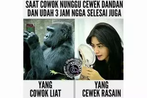 10 Meme kocak cowok nungguin ceweknya dandan ini bikin cekikikan!
