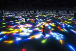 Canggihnya teknologi di kolam ini, bak ada ribuan ikan Koi di kakimu!