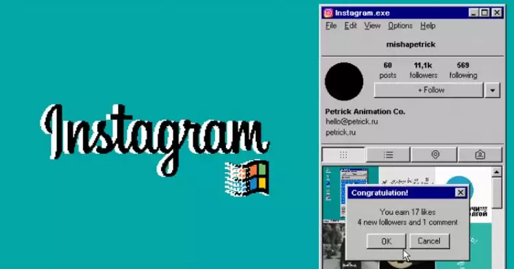 Begini jadinya kalau Instagram sudah ada sejak zaman Windows 95
