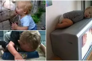 20 Foto kelakuan konyol anak kecil yang bikin ngakak, duh dek!