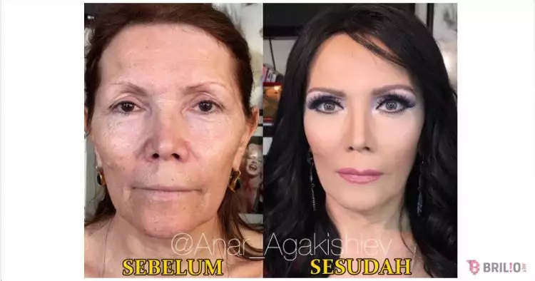 10 Transformasi makeup wanita tua jadi cantik ini bikin kamu takjub!