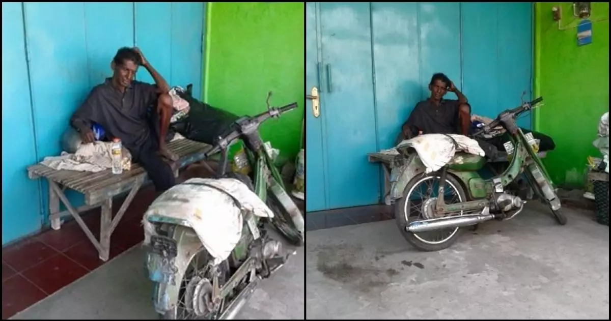 Pria ini tinggal di emperan toko selama 8 tahun demi menunggu istrinya