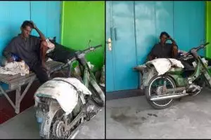 Pria ini tinggal di emperan toko selama 8 tahun demi menunggu istrinya