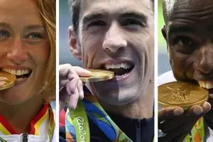 Ini alasan kenapa juara Olimpiade selalu gigit medali ketika difoto