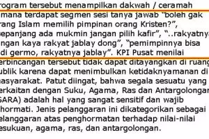 KPI tegur isi acara Damai Indonesiaku di TV One, duh kenapa ya?