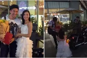 Cinta mati, gadis ini lamar cowoknya dan belikan motor impian