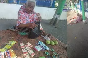Mengais rezeki berjualan seadanya, nenek ini ajarkan ketabahan hidup