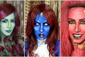 25 Foto keajaiban makeup bikin wajah persis tokoh komik, wow abis..