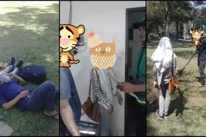 Mesra-mesraan di alun-alun Malang, sejoli ini dihukum menyapu taman