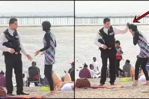 Ini reaksi orang Inggris saat lihat polisi larang penggunaan burkini