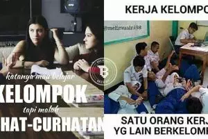 13 Meme 'kerja kelompok' ini mak jleb, kamu pernah?
