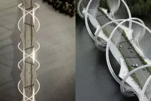 12 Foto jembatan dalam bentuk DNA ini bikin kamu takjub, berani lewat?