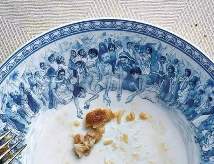 Lukisan di piring ini sindir keras kamu yang suka menyisakan makanan