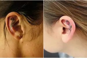 22 Tato mungil di telinga ini bisa gantikan tindikmu, kreatif banget