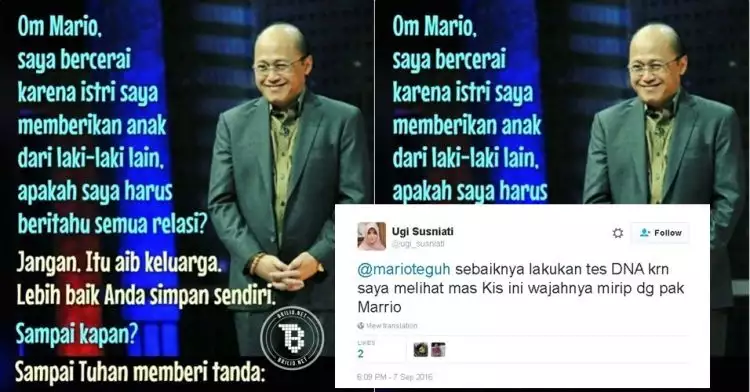 Kicauan netizen soal Ario Kiswinar Teguh: Pak Mario tes DNA dong!