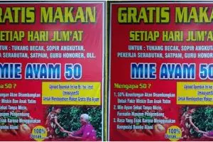 Makan di warung mi ayam ini gratis tiap hari Jumat, minat coba?