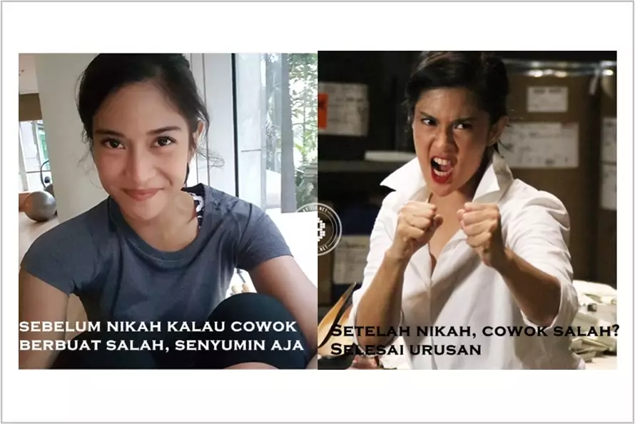 12 Meme cewek sebelum dan sesudah nikah ini mak jleb banget