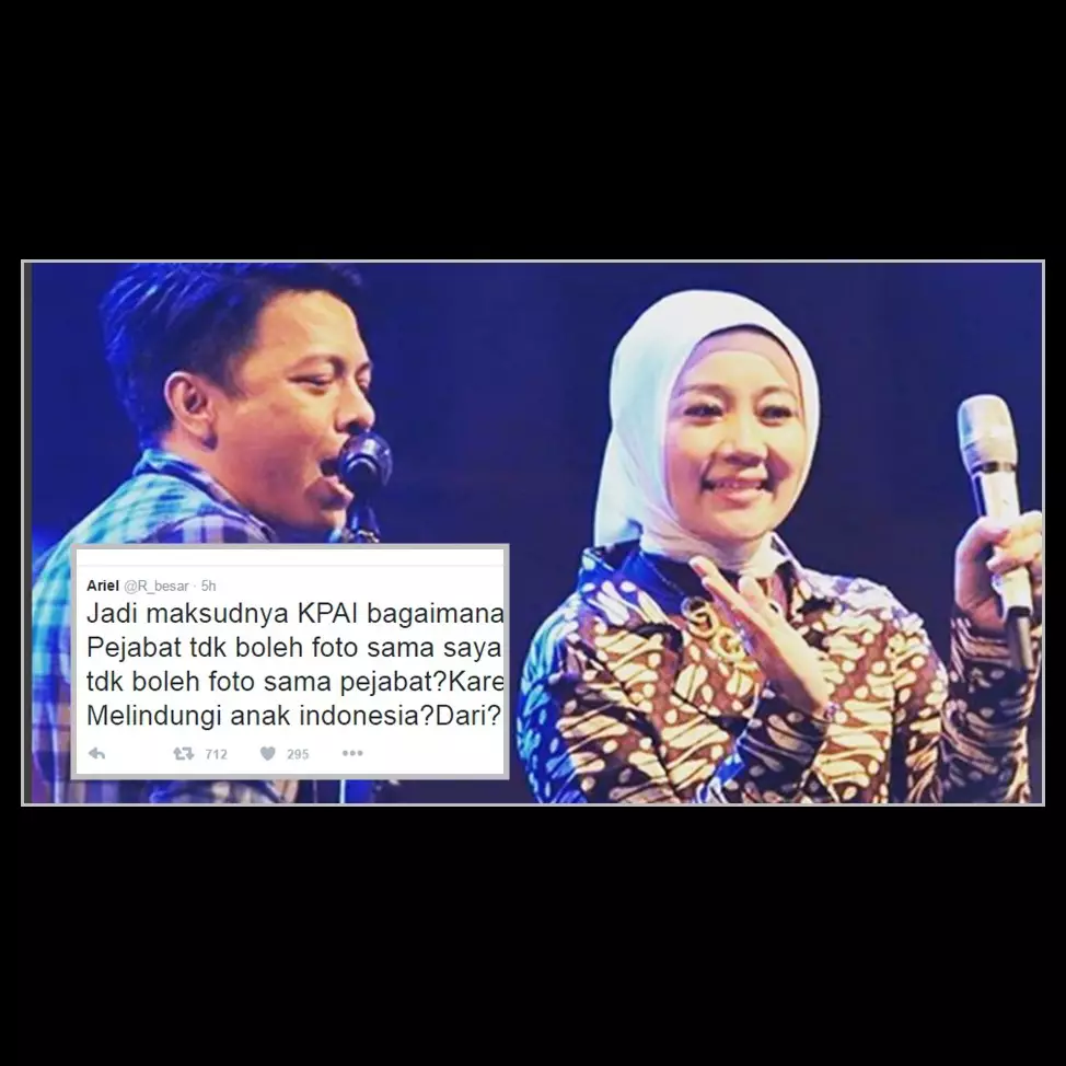 Ariel pertanyakan kenapa dirinya dilarang foto bareng pejabat publik 