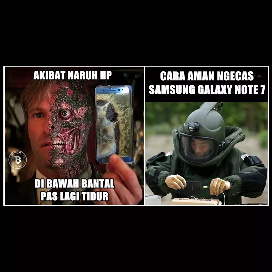 15 Foto editan kocak sindir Galaxy Note 7 yang gampang meledak, ups..