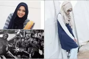 10 Potret Rina Nose dengan balutan hijab, tetap modis & makin cantik