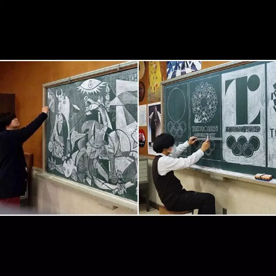 9 Lukisan papan tulis super keren  ini bikin kamu betah di kelas