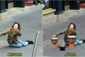 15 Editan kocak foto cewek yang tersandung, duh kok tega amat ya?