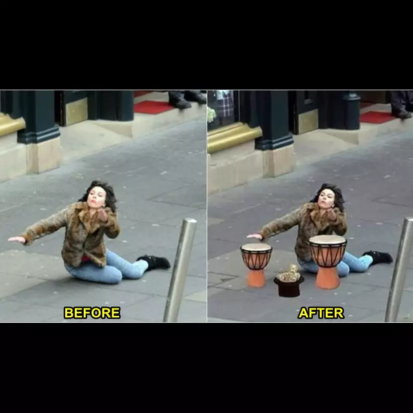 15 Editan kocak foto cewek yang tersandung, duh kok tega amat ya?