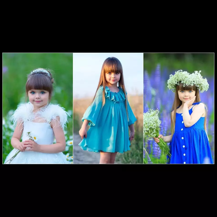 Mata biru dengan pipi merah merona, bocah ini wajahnya mirip boneka