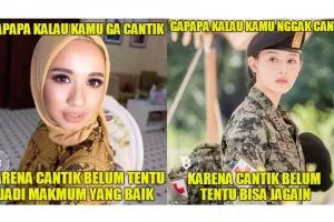 10 Meme 'nggak papa kalau nggak cantik', bikin cowok salah tingkah