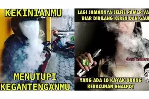 10 Meme kocak sindir gaya kekinian hirup vapor yang mak jleb banget