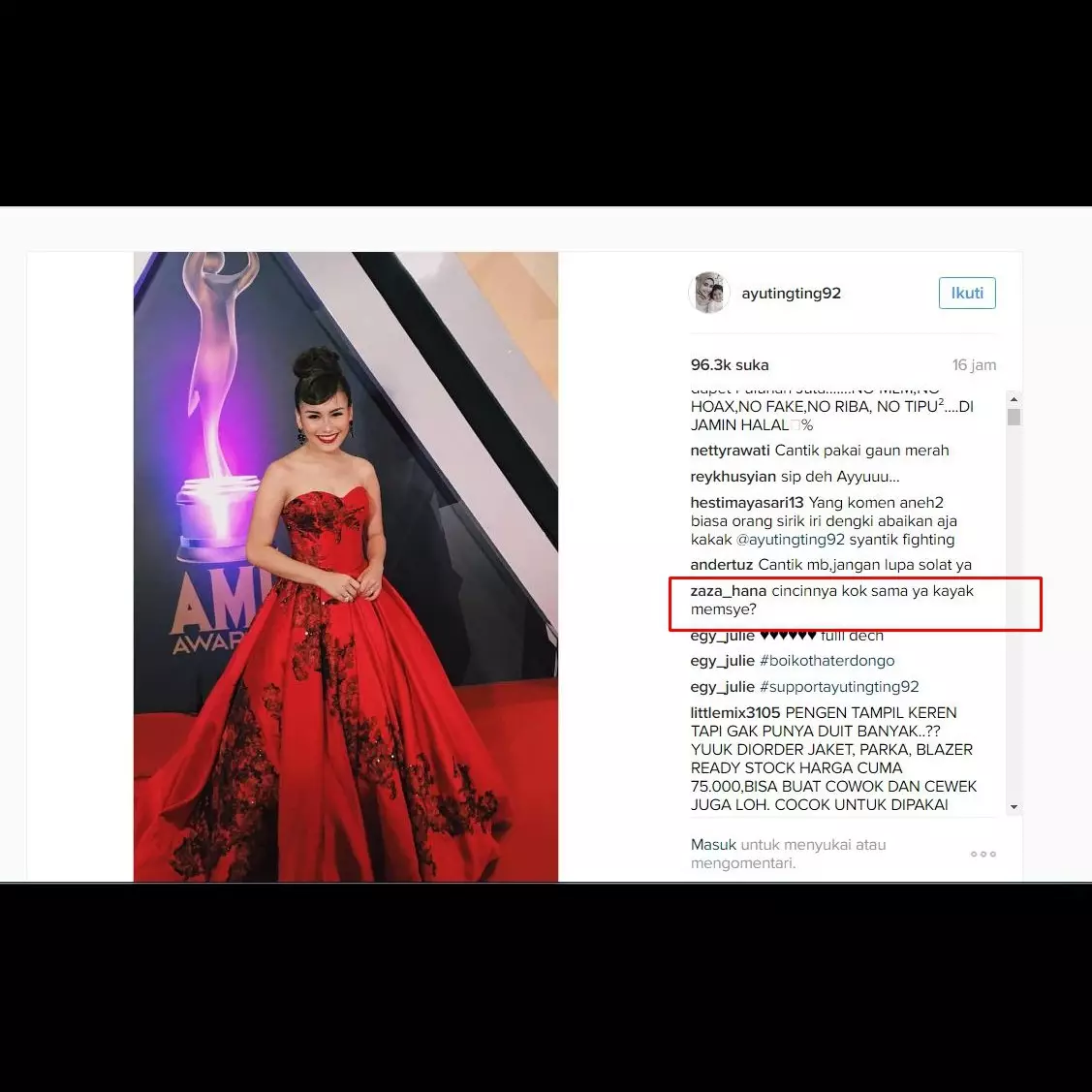 8 Komentar netizen untuk gaun Ayu Ting Ting di AMI ini tepok jidat!