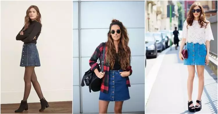 15 Inspirasi padu padan rok denim yang bisa bikin kamu terlihat modis