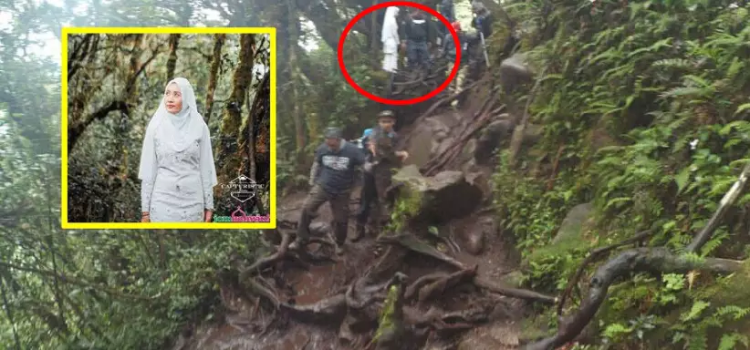 Heboh, foto viral wanita berpakaian serba putih di hutan
