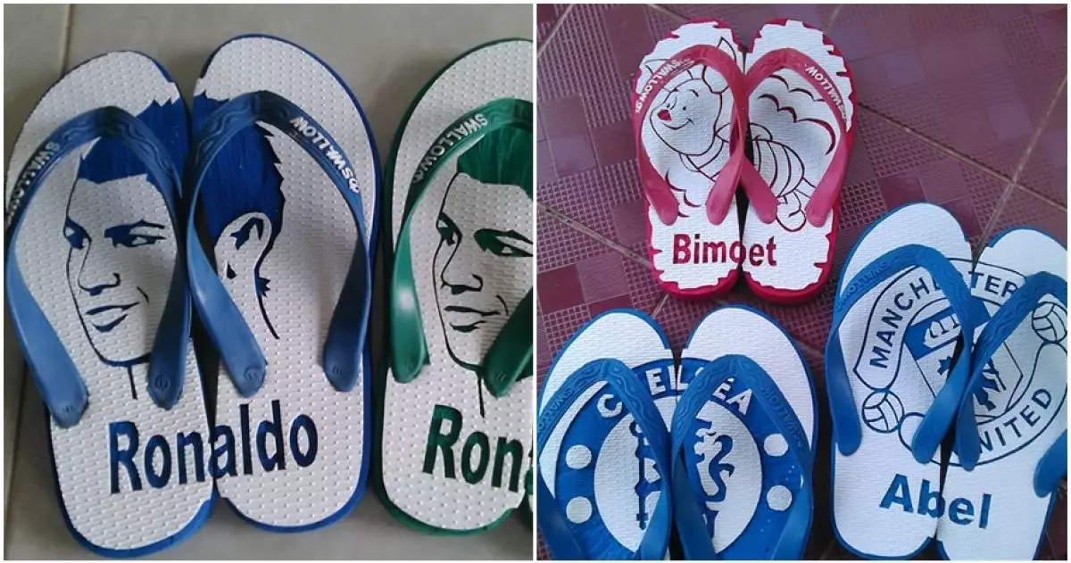 10 Ukiran di sandal jepit karya seniman Pati ini keren abis