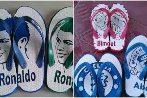 10 Ukiran di sandal jepit karya seniman Pati ini keren abis