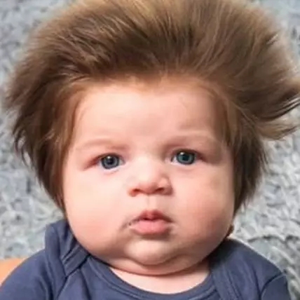 15 Foto editan bayi berambut lebat ini lucu banget