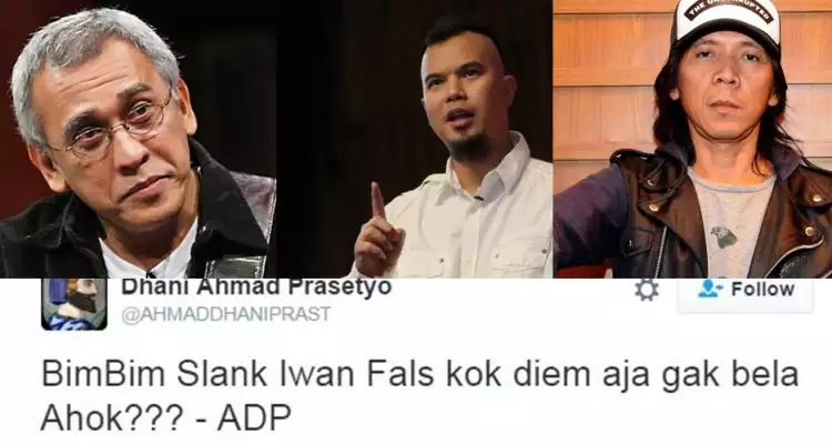 Ahmad Dhani: Bimbim Slank & Iwan Fals kok diam aja, nggak bela Ahok?