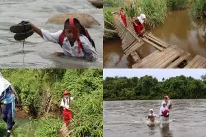 15 Foto perjuangan anak SD bertaruh nyawa demi ke sekolah, bikin miris