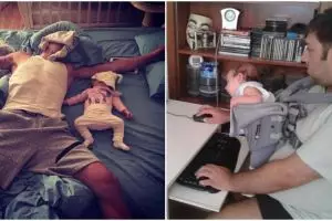 12 Foto ini tunjukkan perubahan pria setelah menjadi ayah baru