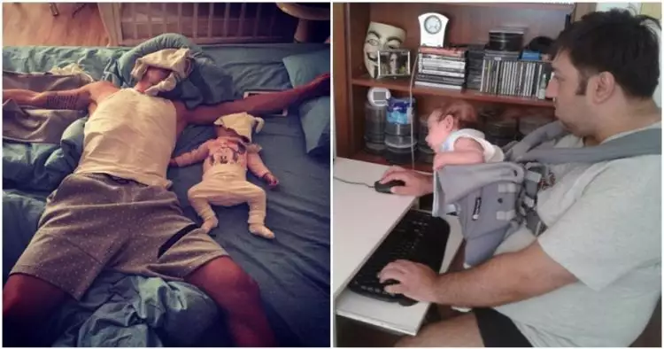 12 Foto ini tunjukkan perubahan pria setelah menjadi ayah baru