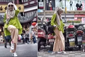Tak lagi peduli komentar netizen, Rina Nose asyik liburan ke China