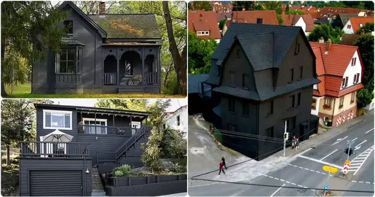 Unik, 16 rumah ini dicat dengan warna hitam pekat, alasannya apa ya?