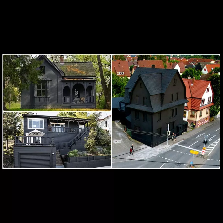 Unik, 16 rumah ini dicat dengan warna hitam pekat, alasannya apa ya?